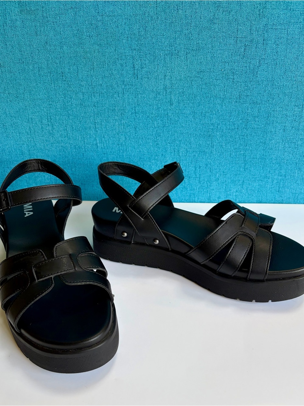 MIA Black Platform Strappy Sandals
